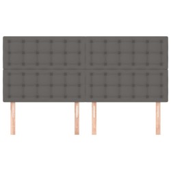 Tête de lit Gris 180x5x118/128 cm Similicuir 616198616198