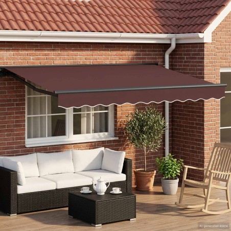 Auvent rétractable électrique Marron et anthracite 3,5 x 2 m 616204616204