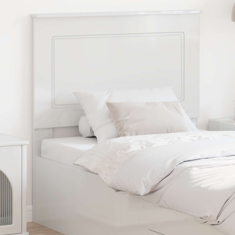 Tête de lit Blanc Brillant 100 cm Bois d’ingénierie 616212616212