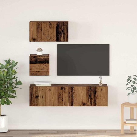 Ensemble meuble TV 4 pcs Bois Ancien Bois d'ingénierie 616213616213