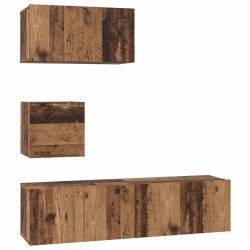 Ensemble meuble TV 4 pcs Bois Ancien Bois d'ingénierie 616213616213