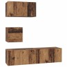 Ensemble meuble TV 4 pcs Bois Ancien Bois d'ingénierie 616213616213