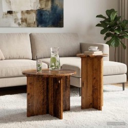 Ensemble de tables d'appoint avec stockage 2 pcs Bois ancien 616216616216