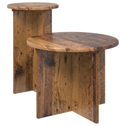 Ensemble de tables d'appoint avec stockage 2 pcs Bois ancien 616216616216