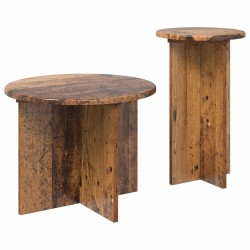 Ensemble de tables d'appoint avec stockage 2 pcs Bois ancien 616216616216