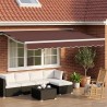 Auvent rétractable électrique Marron et blanc 3,5 x 2 m 616225616225