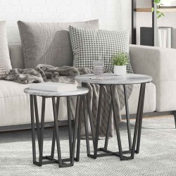 Ensemble de tables d'appoint 2 pcs Gris Sonoma et noir 616228616228