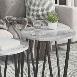 Ensemble de tables d'appoint 2 pcs Gris Sonoma et noir 616228616228