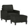 Fauteuil avec repose-pied Noir 60 cm Tissu 616237616237