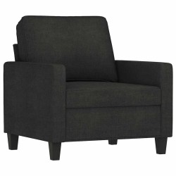 Fauteuil avec repose-pied Noir 60 cm Tissu 616237616237