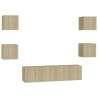 Ensemble de meubles TV 6 pcs Chêne sonoma Bois d'ingénierie 616246616246