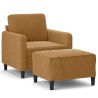 Fauteuil avec repose-pied Marron 60 cm Velours 616248616248