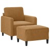 Fauteuil avec repose-pied Marron 60 cm Velours 616248616248