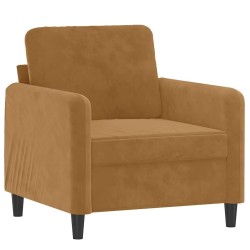 Fauteuil avec repose-pied Marron 60 cm Velours 616248616248