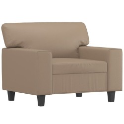 Fauteuil avec repose-pied Cappuccino 60 cm Similicuir 616249616249