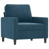 Fauteuil avec repose-pied Bleu 60 cm Velours 616250616250