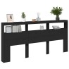 Armoire tête de lit avec LED noir 220x17x102 cm 616255616255