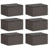Boîte de rangement avec fenêtre transparente 6 pcs Gris 616259616259