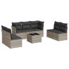 Salon de jardin 8 pcs avec coussins gris clair résine tressée 616260616260