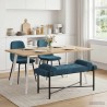 Banc capitonné à boutons avec coussins Bleu 110 x 40 x 46 cm 616261616261