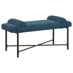 Banc capitonné à boutons avec coussins Bleu 110 x 40 x 46 cm 616261616261