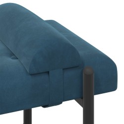 Banc capitonné à boutons avec coussins Bleu 110 x 40 x 46 cm 616261616261