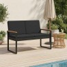 Banc extérieur avec coussin Noir 107 x 61 x 80 cm polyrotin 616265616265
