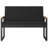 Banc extérieur avec coussin Noir 107 x 61 x 80 cm polyrotin 616265616265