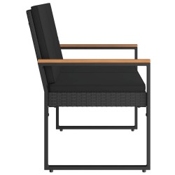 Banc extérieur avec coussin Noir 107 x 61 x 80 cm polyrotin 616265616265