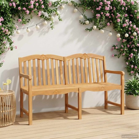 Banc en Bois Sculpté en Rose 150 x 60,5 x 95 cm Naturel 616267616267
