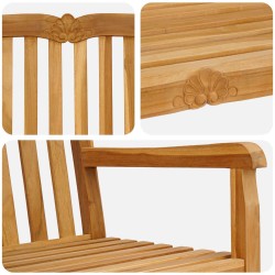 Banc en Bois Sculpté en Rose 150 x 60,5 x 95 cm Naturel 616267616267