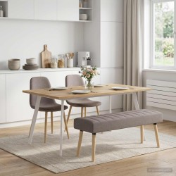 Banc capitonné canal Taupe 110 x 40 x 46 cm Tissu 616272616272