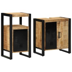 Ensemble de mobilier de salle de bain 2 pcs Marron et Noir 616275616275