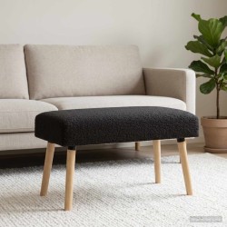 banc Uni Noir 80 x 40 x 46 cm Bouclé 616279616279