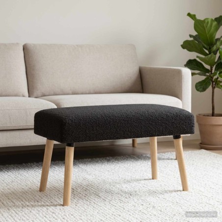 banc Uni Noir 80 x 40 x 46 cm Bouclé 616279616279
