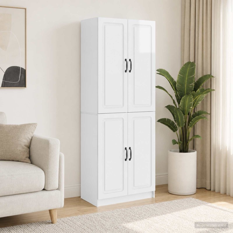 Ensemble de Meubles 2 pcs Blanc brillant Bois d'ingénierie 616280616280