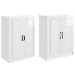 Ensemble de Meubles 2 pcs Blanc brillant Bois d'ingénierie 616280616280