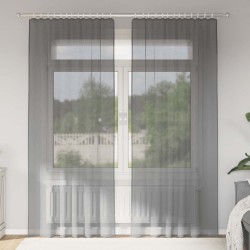 Rideaux en voile à œillets 2 pcs gris foncé 616281616281