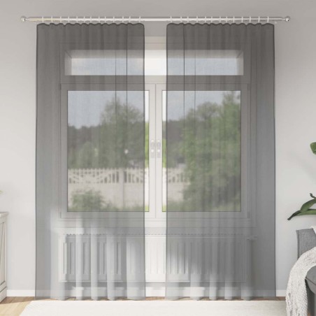 Rideaux en voile à œillets 2 pcs gris foncé 616281616281
