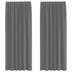 Rideaux en voile à œillets 2 pcs gris foncé 616281616281