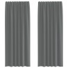 Rideaux en voile à œillets 2 pcs gris foncé 616281616281