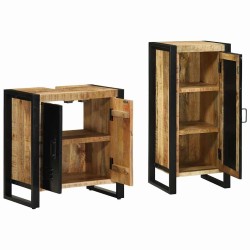 Ensemble de mobilier de salle de bain 2 pcs Marron et Noir 616282616282