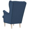 Fauteuil bleu 74x84x100 cm tissu 616283616283