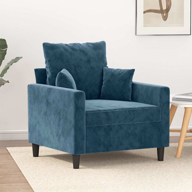 Fauteuil Bleu 60 cm Velours 616285616285