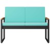 Banc extérieur Noir et turquoise 107 x 61 x 80 cm polyrotin 616287616287