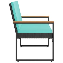 Banc extérieur Noir et turquoise 107 x 61 x 80 cm polyrotin 616287616287