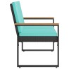 Banc extérieur Noir et turquoise 107 x 61 x 80 cm polyrotin 616287616287