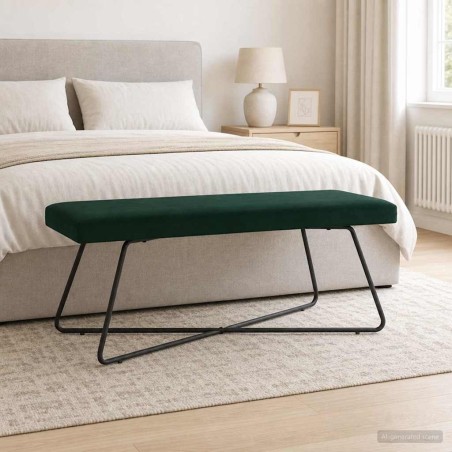 banc Uni Vert foncé 110 x 40 x 45 cm Velours 616289616289