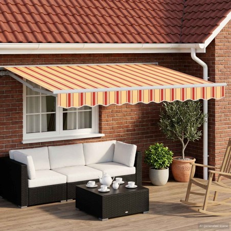 Auvent rétractable électrique Jaune, Orange et Blanc 3,5 x 2 m 616290616290