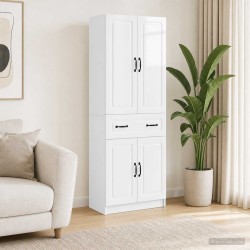 Ensemble de Meubles 2 pcs Blanc brillant Bois d'ingénierie 616291616291